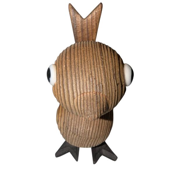 Vintage 1960's MCM Cryptomeria Japanese Cedar Wood Hand Carved Bird 2.75 inch - Picture 4 of 5